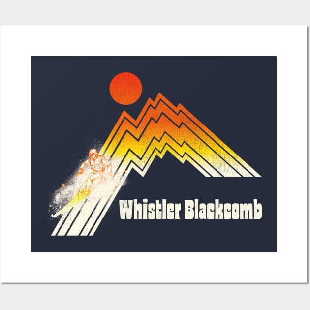 Ski Whistler Blackcomb Retro Stripe Wall Art by darklordpug